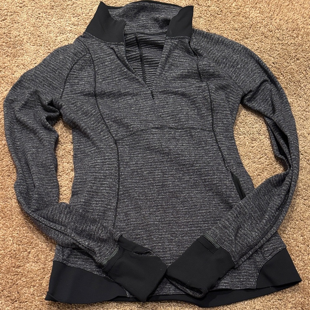 Heathered Charcoal Quarter-Zip Athletic Pullover